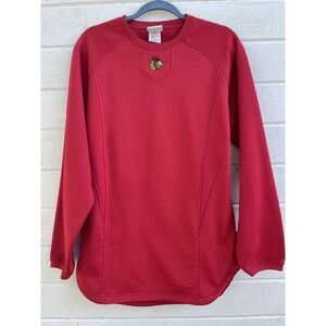 Chicago Blackhawks Shirt Mens Small NHL Authentic Majestic Therma Base Red